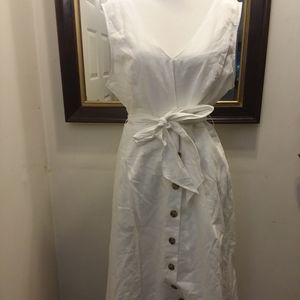 White dress with belt